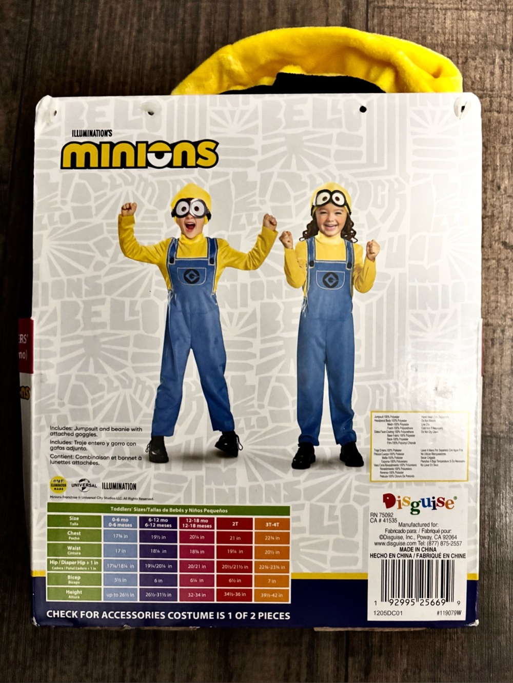 Minions "Bob" Infant Halloween Costume Sz 12-18 Months Despicable Me NEW - Picture 4 of 4